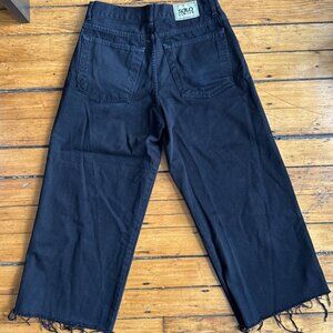 Vintage Solo Semore Jeans Mens 32W Black Baggy Wide Leg Freyed